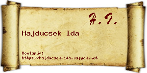 Hajducsek Ida névjegykártya