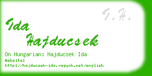 ida hajducsek business card